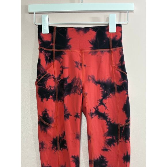 Lululemon Wunder Train High-Rise Tight 25" *Wash Tie Dye Carnation Red Black - Picture 10 of 14